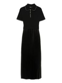 Maje Pleated Polo Dress Black at Farfetch